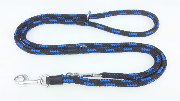 Runde Nylonleine für große Hunde Schwarz-Blau