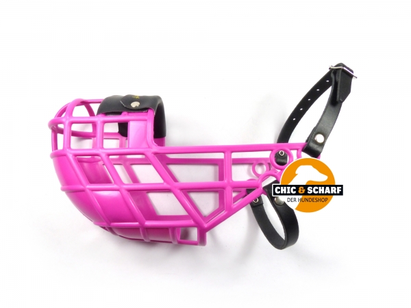 Windhundmaulkorb Pink mit breitem Nasenpolster